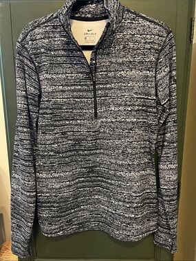 Nike Pro Women’s Black and White Dri-FIT Half-Zip Performance Pullover